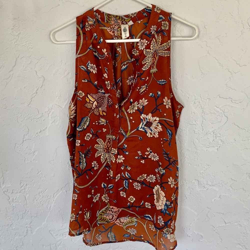 Boho floral button down blouse